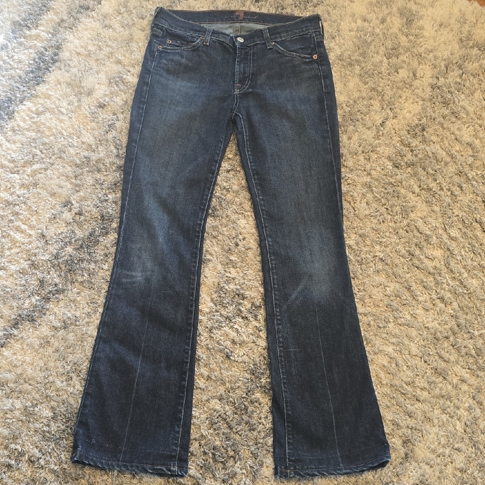 7 For All Mankind Blue Flare & Wide Leg Jeans Size 28